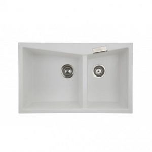 TWM-3220W 800 X 500 X 220MM CARYSIL CGDB3220 DOUBLE BOWL GRANITE KITCHEN SINK TOP/FLUSH MOUNT