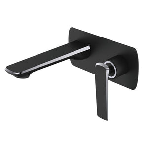WMT14.03 Esperia Matte Black & Chrome Wall Mixer With Spout