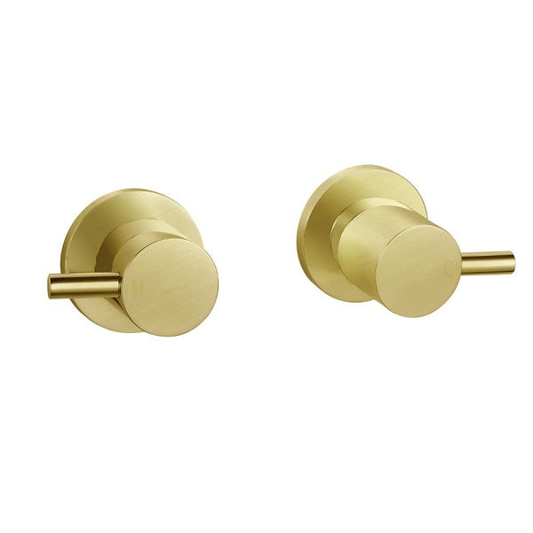WT07.04 Pentro Brushed Yellow Gold Round Shower Taps Set