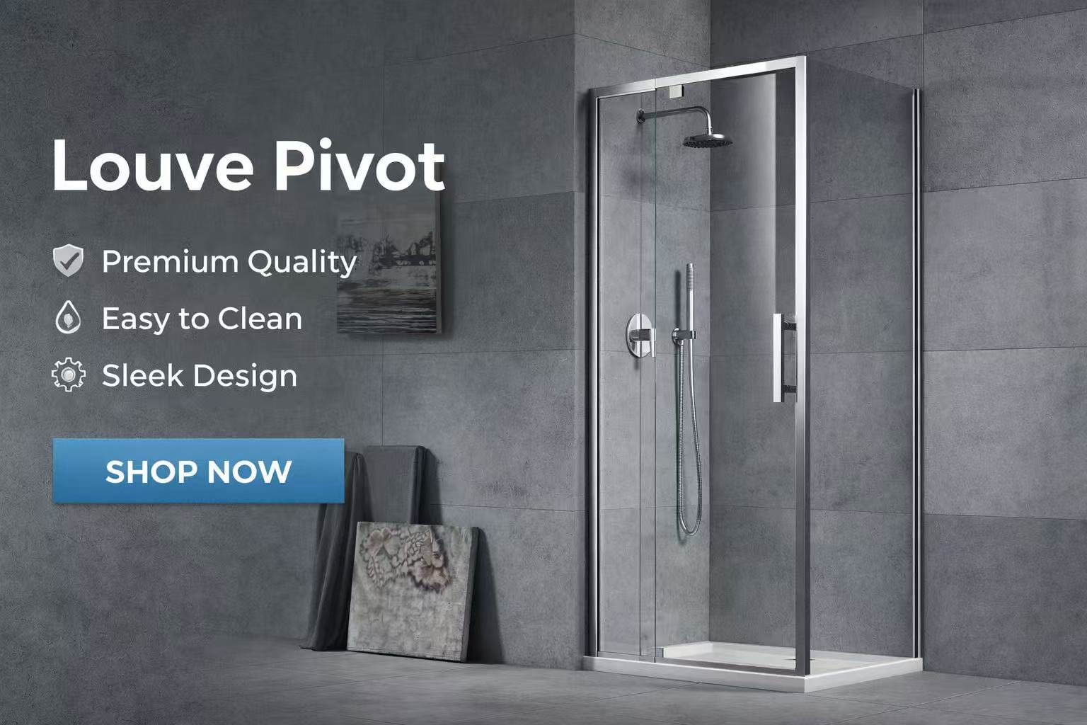 Louve Pivot Shower Screen