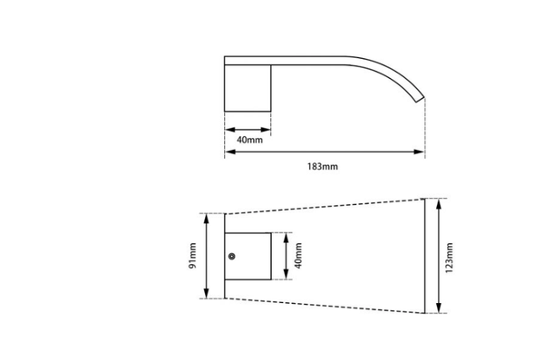 Trade Mixer Taps BUYG0005.BS WATERFALL BRUSHED BRASS WATERFALL BATHTUB/BASIN WALL SPOUT