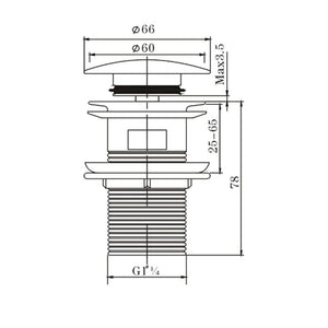 BU004.PUW BRUSHED NICKEL POP UP WASTE OVERFLOW