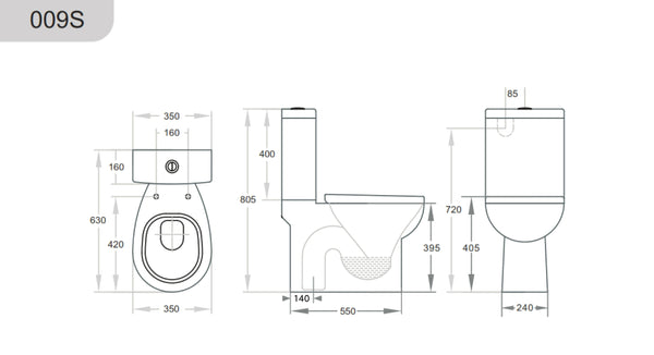 KDK009 — Zion KDK009 Closed Couple Toilet Suite