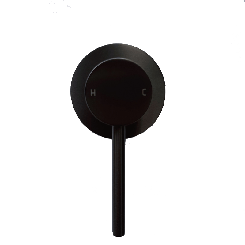 OX0126-2-65.ST LUCID PIN ROUND BLACK SHOWER/BATH WALL MIXER(65MM COVER PLATE)