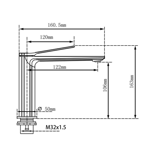 TSI Mixer Taps RUSHY Series Chrome Basin Mixer CH0128.BM