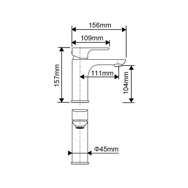 TSI Mixer Taps VOG Series Chrome Basin Mixer Tap CH0131.BM