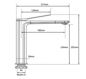 TSI Mixer Taps RUSHY Series Chrome Tall Basin Mixer CH0149.BM