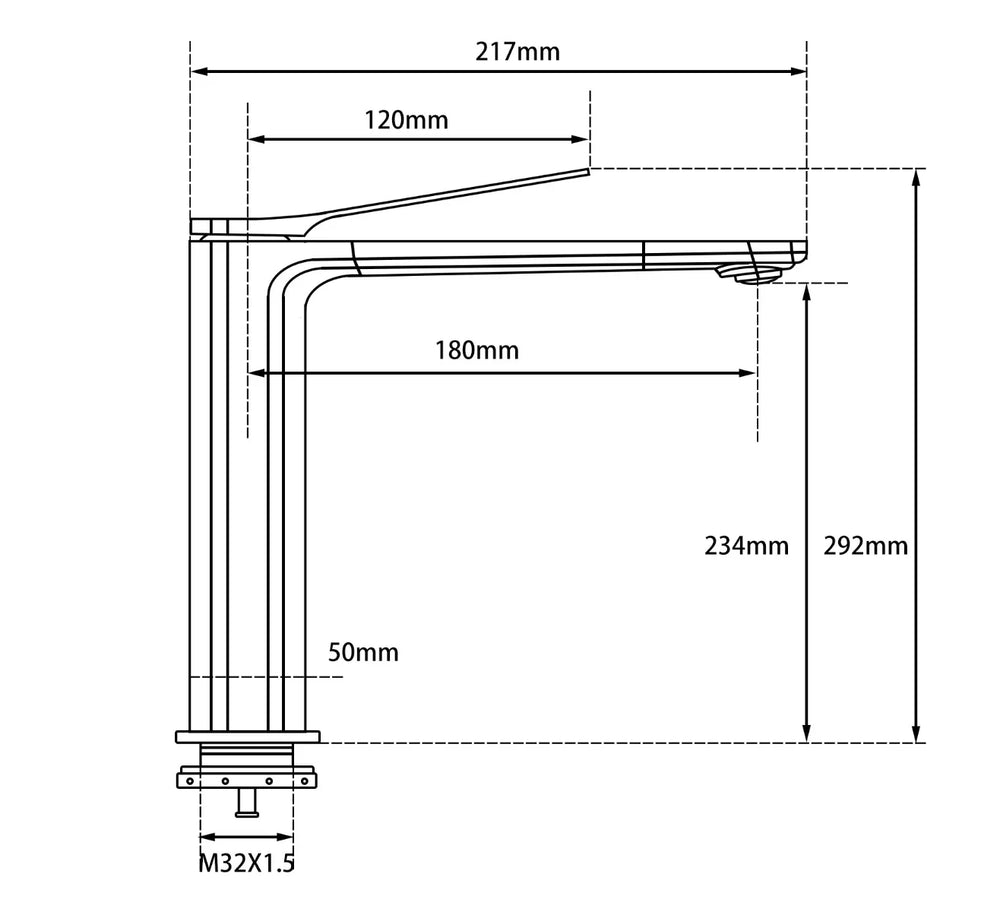 BUYG0149.BM RUSHY SERIES BRUSHED YELLOW GOLD TALL BASIN MIXER