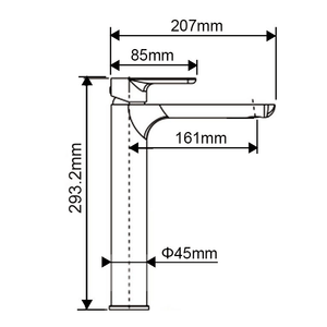 TSI Mixer Taps GM0152.BM VOG GUN METAL GREY TALL BASIN MIXER