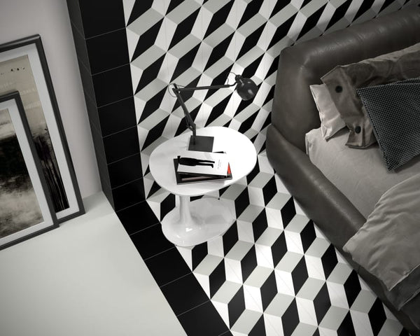 ET Tile Doria Black Matt Feature Tile 200X200mm