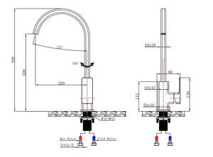 OX0228.KM IVANO SERIES BLACK KITCHEN MIXER