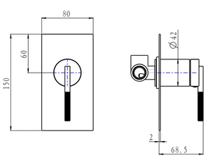 BU0245.ST CADDENCE SERIES BRUSHED NICKEL WALL MIXER