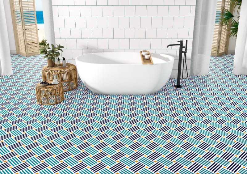 Dune Doria White Matt Pattern Tile 200X200mm