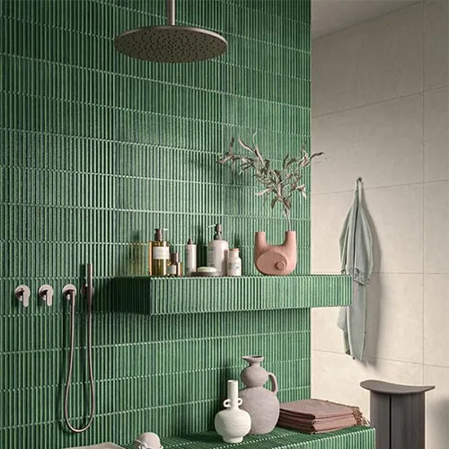 EST Tile EST 05233 PIEMME 300x600MM HOMEY STRIPES GREEN GLOSSY MADE IN ITALY