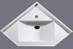 Avia Basins CN-6060-1TH Corner POLY MARBLE Vanity Top 600*600*180mm