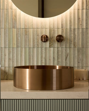 MECCA WALL BASIN/BATH MIXER SEPARATE BACK PLATE 120/160/185/230/260MM BRUSHED BRONZE