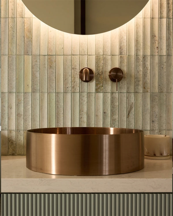 MECCA WALL BASIN/BATH MIXER SEPARATE BACK PLATE 120/160/185/230/260MM BRUSHED BRONZE