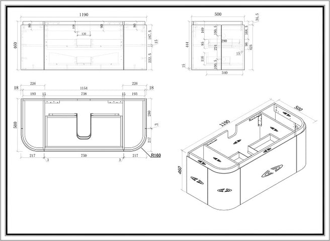 MILAN 1200 Wall Hung Vanity