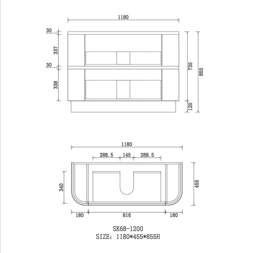 Hudson 1200mm Floor Standing Rosewood Vanity SK68-1200A6