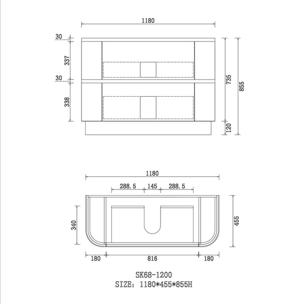 Hudson 1200mm Floor Standing Rosewood Vanity SK68-1200A6