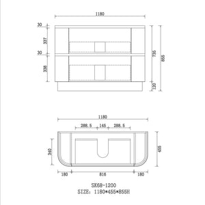 Hudson 1200mm Floor Standing Matt White Vanity SK68-1200WM