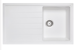 TSI Sinks TWMD-100 860 X 500 X 205MM CARYSIL VIVALDI D100 SINGLE BOWL WITH DRAINER BOARD GRANITE KITCHEN SINK