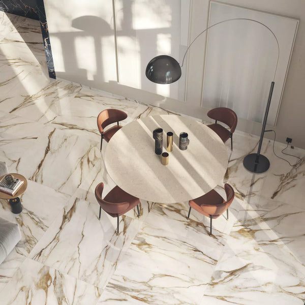 ET Tile Sensi Signoria Calacatta Vena Oro Lux Mable Look Tile 1200X1200mm