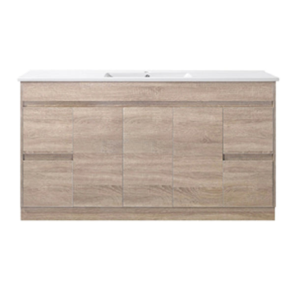 Tobi Freestanding Vanity 1500mm Prime Oak/Natural Timber Single/Double Bowl SY05-1500