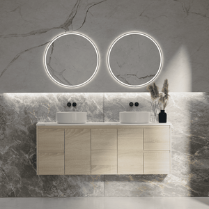 ERICA 1500mm Natural Oak Wall Hung Vanity E-WH1500 Single / Double Bowls