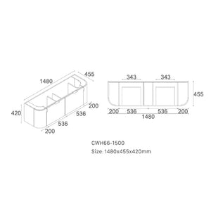 CWH66-1500A8 Plateau Collection 1500mm - Natural Timber Single Bowl