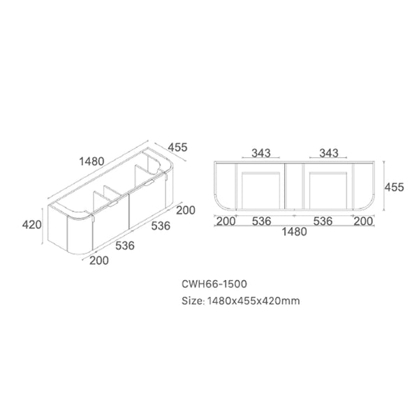CWH66-1500A8 Plateau Collection 1500mm - Natural Timber Single Bowl