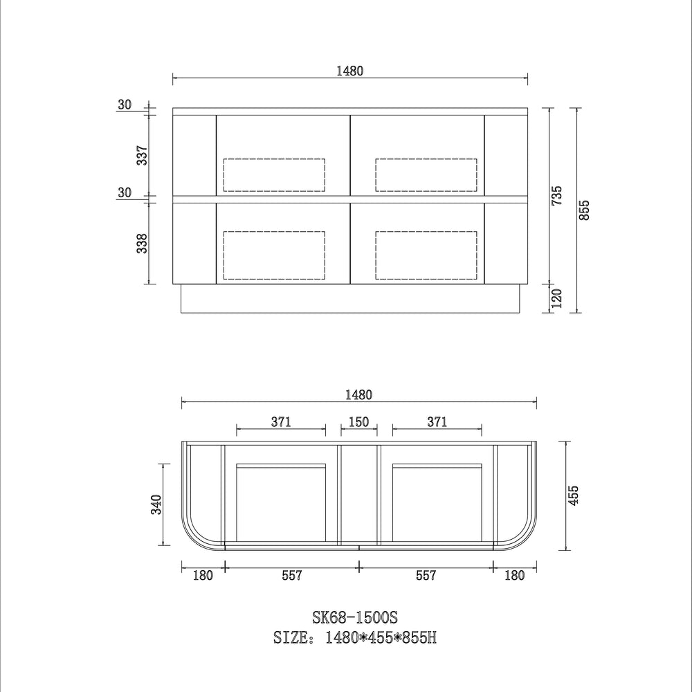 Hudson 1500mm Floor Standing Rosewood Vanity SK68-1500A6
