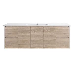 Royce Deep Wall Hung Vanity 1500mm Prime Oak/Natural Timber Right/Left Drawers SYWH05-1500