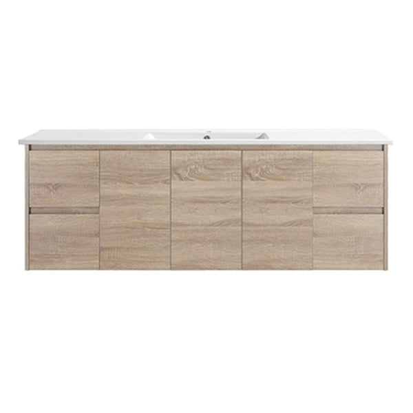 Royce Deep Wall Hung Vanity 1500mm Prime Oak/Natural Timber Right/Left Drawers SYWH05-1500