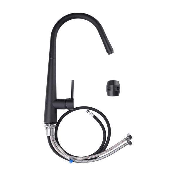 TSI Mixer Taps Round Black Pull Out Kitchen Sink Mixer Tap OX1021.KM