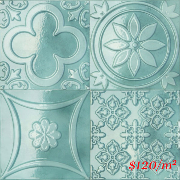 188088 LUCCIOLA AZUL GLOSS 150X150mm Spain Made