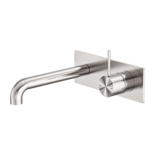 MECCA WALL BASIN/BATH MIXER HANDLE UP 120/160/185/230/260MM BRUSHED NICKEL