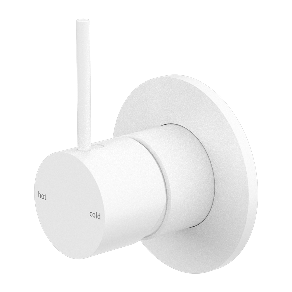 MECCA SHOWER MIXER HANDLE UP 80MM PLATE MATTE WHITE (NR221911BMW)