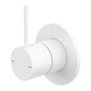 MECCA SHOWER MIXER HANDLE UP 80MM PLATE MATTE WHITE (NR221911BMW)