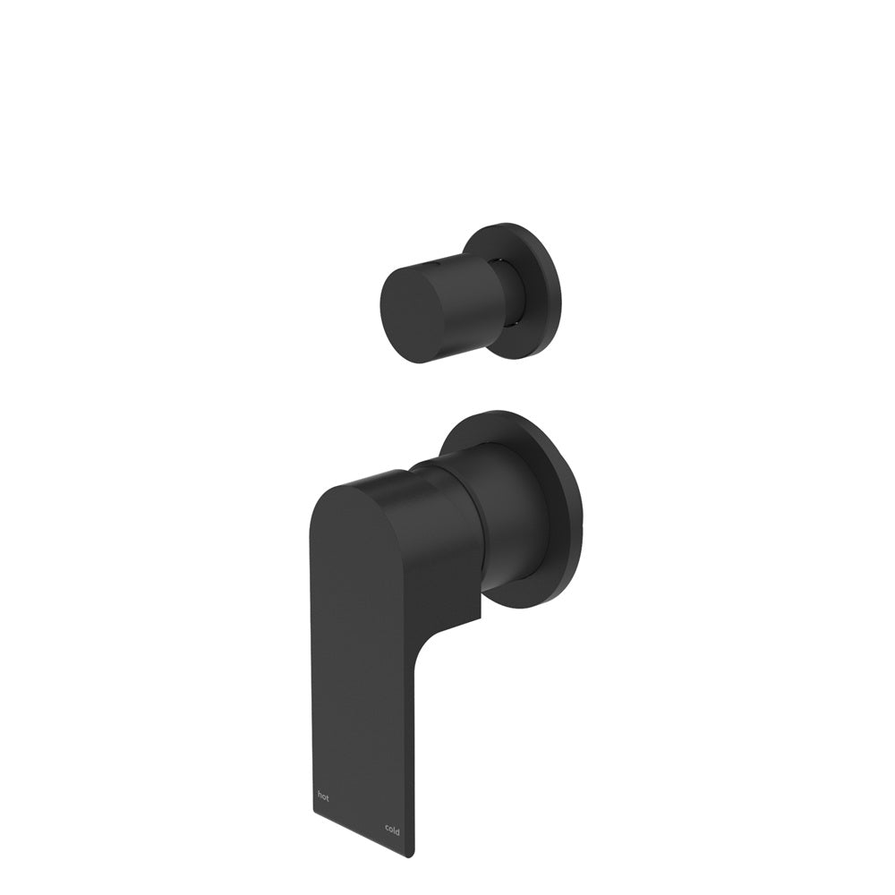 BIANCA SHOWER MIXER WITH DIVERTOR SEPARATE BACK PLATE MATTE BLACK (NR321511GMB)