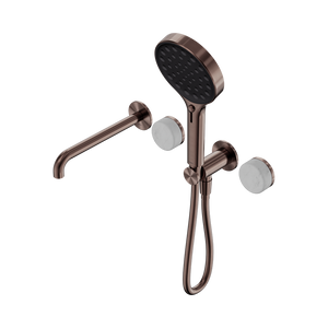 SERENITY PROGRESSIVE SHOWER SYSTEM WITH SPOUT WITH CARRARA HANDLE AND SERENITY HAND SHOWER BRUSHED BRONZE (24E013BZ)