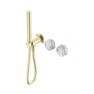 SERENITY PROGRESSIVE SHOWER SYSTEM WITH ARABESCATO CORCHIA HANDLE AND SLIM SHOWER BRUSHED GOLD (24E022BG)