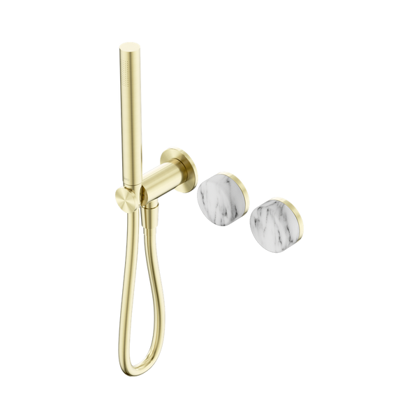 SERENITY PROGRESSIVE SHOWER SYSTEM WITH ARABESCATO CORCHIA HANDLE AND SLIM SHOWER BRUSHED GOLD (24E022BG)