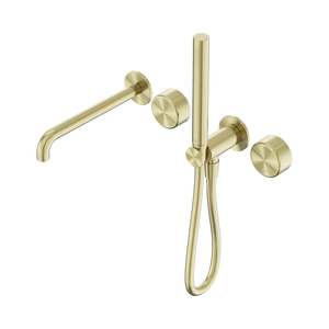 SERENITY PROGRESSIVE SHOWER SYSTEM WITH SPOUT WITH METAL HANDLE AND SLIM SHOWER BRUSHED GOLD (24E012BG)