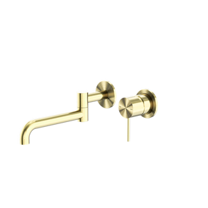 MECCA WALL BASIN/BATH MIXER SWIVEL SPOUT 225MM BRUSHED GOLD (NR221910RBG)