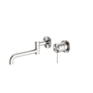 MECCA WALL BASIN/BATH MIXER SWIVEL SPOUT 225MM BRUSHED NICKEL (NR221910RBN)