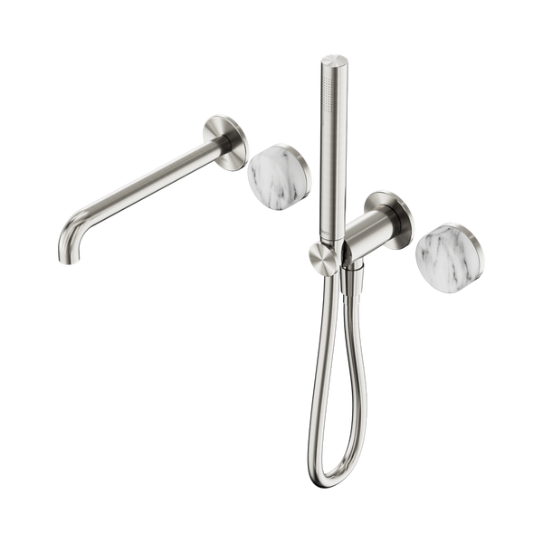 SERENITY PROGRESSIVE SHOWER SYSTEM WITH SPOUT WITH ARABESCATO CORCHIA HANDLE AND SLIM SHOWER BRUSHED NICKEL (24E010BN)