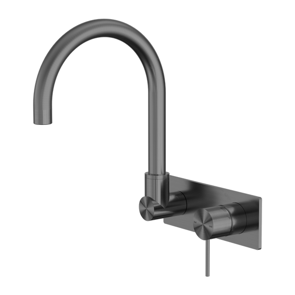 MECCA WALL BASIN/BATH MIXER SWIVEL SPOUT GUN METAL (NR221910QGM)