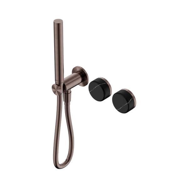 SERENITY PROGRESSIVE SHOWER SYSTEM WITH MARQUINA BLACK HANDLE AND SLIM SHOWER BRUSHED BRONZE (24E131BZ)