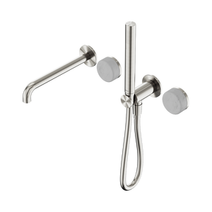 SERENITY PROGRESSIVE SHOWER SYSTEM WITH SPOUT WITH CARRARA HANDLE AND SLIM SHOWER BRUSHED NICKEL (24E007BN)